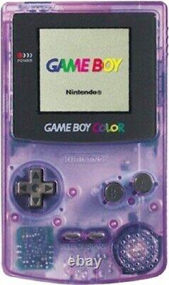 Nintendo Game Boy Color Video Game Console Clear Purple + GAMES + More BUNDLE