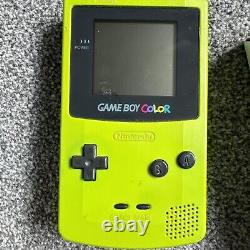 Nintendo Game Boy Color Video Game Console Lime Green Kiwi Boxed + All Manuals