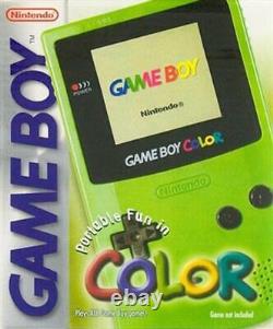 Nintendo Game Boy Color Video Game Console Lime Green Kiwi Boxed + Games BUNDLE
