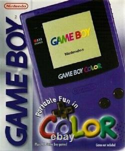 Nintendo Game Boy Color Video Game Gameboy Console Grape Boxed + GAMES + BUNDLE