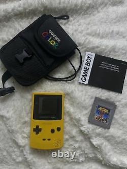 Nintendo Game Boy Color Yellow Great Condition Works! Plus Metroid