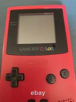 Nintendo Game Boy Colour Berry Red Good Condition GBC Console Color