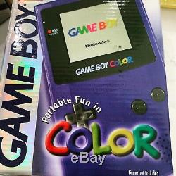 Nintendo Game Boy Gameboy Color Grape Purple Console CIB IN BOX Tested