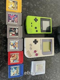 Nintendo Game Boy Handheld One Grey Console & Other Colour Console + Games