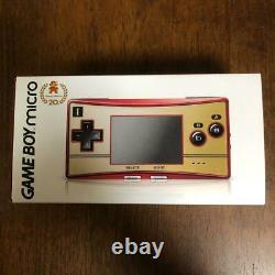 Nintendo Game Boy Micro 20th anniversary NES Color Console & Adapter With Box Mint