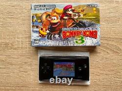 Nintendo Game Boy Micro Black Console Boxed with GBA Super Donkey Kong Combo Japan