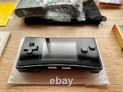 Nintendo Game Boy Micro Black Console with Famicom Mini Series No. 1 No. 5 & Pouch