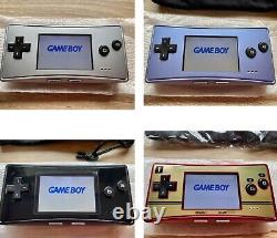 Nintendo Game Boy Micro Console Famicom, Blue, Silver & Black 4 Color Bundle Set