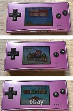 Nintendo Game Boy Micro Purple Console OXY-001 with GBA Super Mario Advance Games