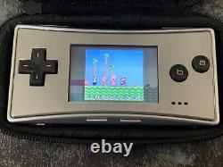 Nintendo Game Boy Micro in Silver -Amazing condition with case and Supermario