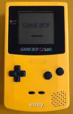 Nintendo Game Boy Yellow Handheld System + rare Donkey Kong Land 2, Manual
