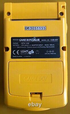 Nintendo Game Boy Yellow Handheld System + rare Donkey Kong Land 2, Manual