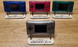 Nintendo Game Boy micro Silver Handheld System With USB Charger And Stand