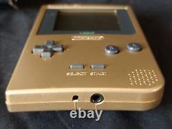 Nintendo Game boy Light Gold color console MGB-101, Manual, and box set-g0605