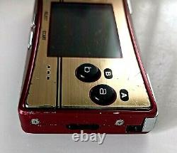 Nintendo Game boy Micro Famicom Console 20th Color Anniversary Gold/Red TESTED