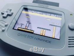 Nintendo GameBoy Advance White IPS V2 Funnyplaying With Brightness Control GBA