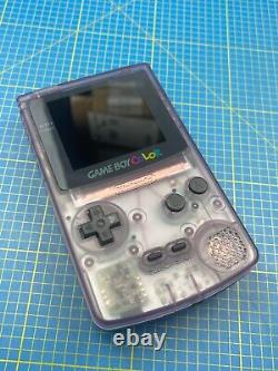 Nintendo GameBoy Color Clear Transparent Purple Grey Buttons Q5 XL IPS Display