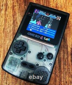 Nintendo GameBoy Color Colour Game Boy Clear Black BACKLIT Gaming Q5 OSD IPS