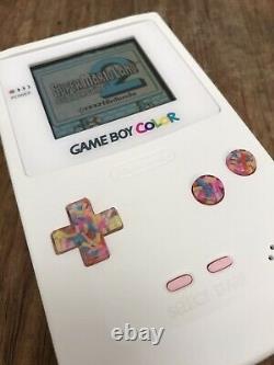 Nintendo GameBoy Color Colour Game Boy Handheld White Pink BACKLIT Console IPS 2