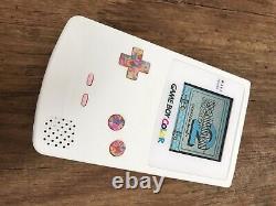 Nintendo GameBoy Color Colour Game Boy Handheld White Pink BACKLIT Console IPS 2