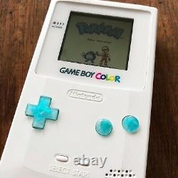 Nintendo GameBoy Color Colour Game Boy Handheld White Teal BACKLIT IPS Console