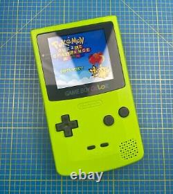 Nintendo GameBoy Color Lime Green with Grey Buttons Q5 XL IPS Display