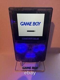 Nintendo GameBoy Color Modded Custom Black and Neon Purple