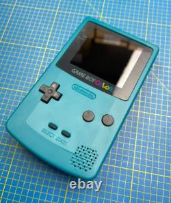 Nintendo GameBoy Color Teal with Grey Buttons Q5 XL IPS Display