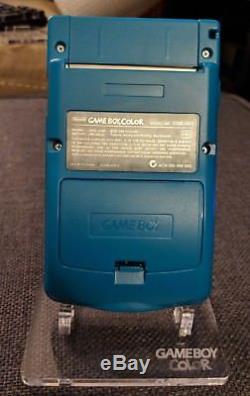 Nintendo GameBoy Color, teal green custom backlit 101 LCD