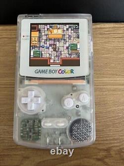 Nintendo GameBoy Colour Clear White Buttons Q5 OSD XL IPS Display