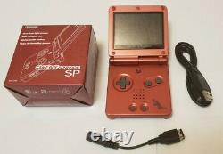 Nintendo Gameboy Advance GBA SP Groudon Edition IPS V2 10 Levels of Brightness
