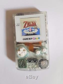 Nintendo Gameboy Color AGS-101 Clear with White Screen Lens