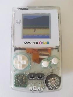 Nintendo Gameboy Color AGS-101 Clear with White Screen Lens