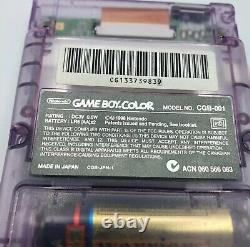 Nintendo Gameboy Color Atomic Purple CGB-001 + 9 Games And Accessory Bundle Lot