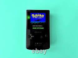 Nintendo Gameboy Color Black Out with Green LED Funnyplaying XL Laminate IPS