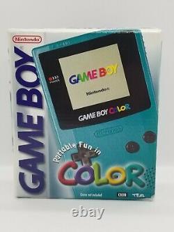 Nintendo Gameboy Color CGB-001 Teal Blue Tested and Working COMPLETE IN BOX