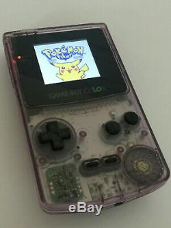 Nintendo Gameboy Color Clear Atomic Purple McWill Backlight & Glass Screen