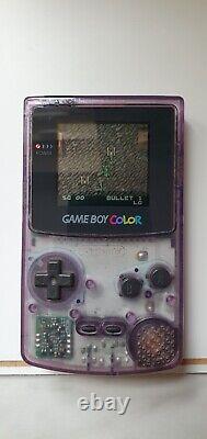 Nintendo Gameboy Color Colour Console Clear Transparent Purple & SWiV Game