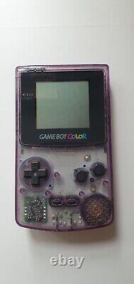 Nintendo Gameboy Color Colour Console Clear Transparent Purple & SWiV Game
