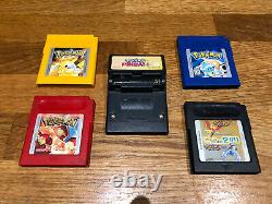 Nintendo Gameboy Color Colour Console Pokemon Bundle 6 Games Plush Case Pikachu