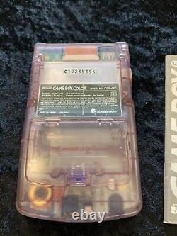 Nintendo Gameboy Color Console Clear Purple WithBox, Manual GBC Japanese Works