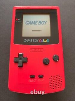 Nintendo Gameboy Color Console Red + pokemon Gold Silver GBC CGB-001 Japan