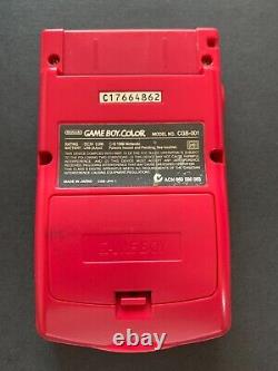 Nintendo Gameboy Color Console Red + pokemon Gold Silver GBC CGB-001 Japan