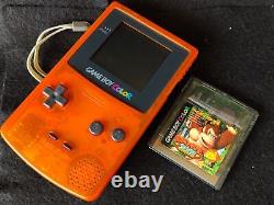 Nintendo Gameboy Color DAIEI HAWKS Limited edition Clear Orange console-f0915