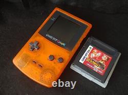 Nintendo Gameboy Color DAIEI HAWKS Limited edition Clear Orange console-g0215