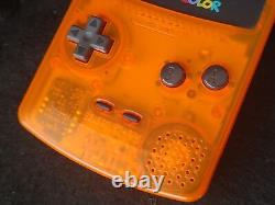 Nintendo Gameboy Color DAIEI HAWKS Limited edition Clear Orange console-g0215