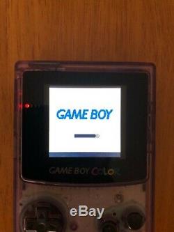 Nintendo Gameboy Color GBC Colour Atomic Purple backlight MicroUSB Glass screen