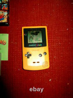 Nintendo Gameboy Color Gelb Handheld-Spielkonsole +5Spiele, gebraucht