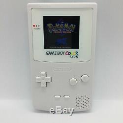 Nintendo Gameboy Color Light All White Edition Backlight & Custom Glass Screen