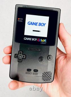 Nintendo Gameboy Color Light Backlit Brighter GLASS Screen Console MATTE BLACK